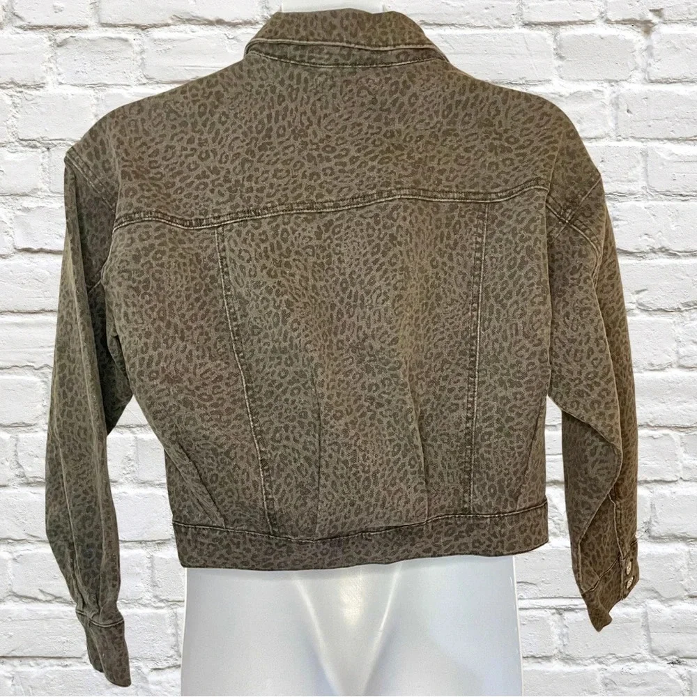 INC Leopard Print Denim Jacket - Picture 2 of 4